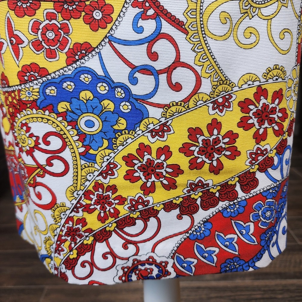 Talbots Pencil Skirt Womens 2P Red Blue Yellow Paisley Lyocell Blend Career NEW - Picture 5 of 9